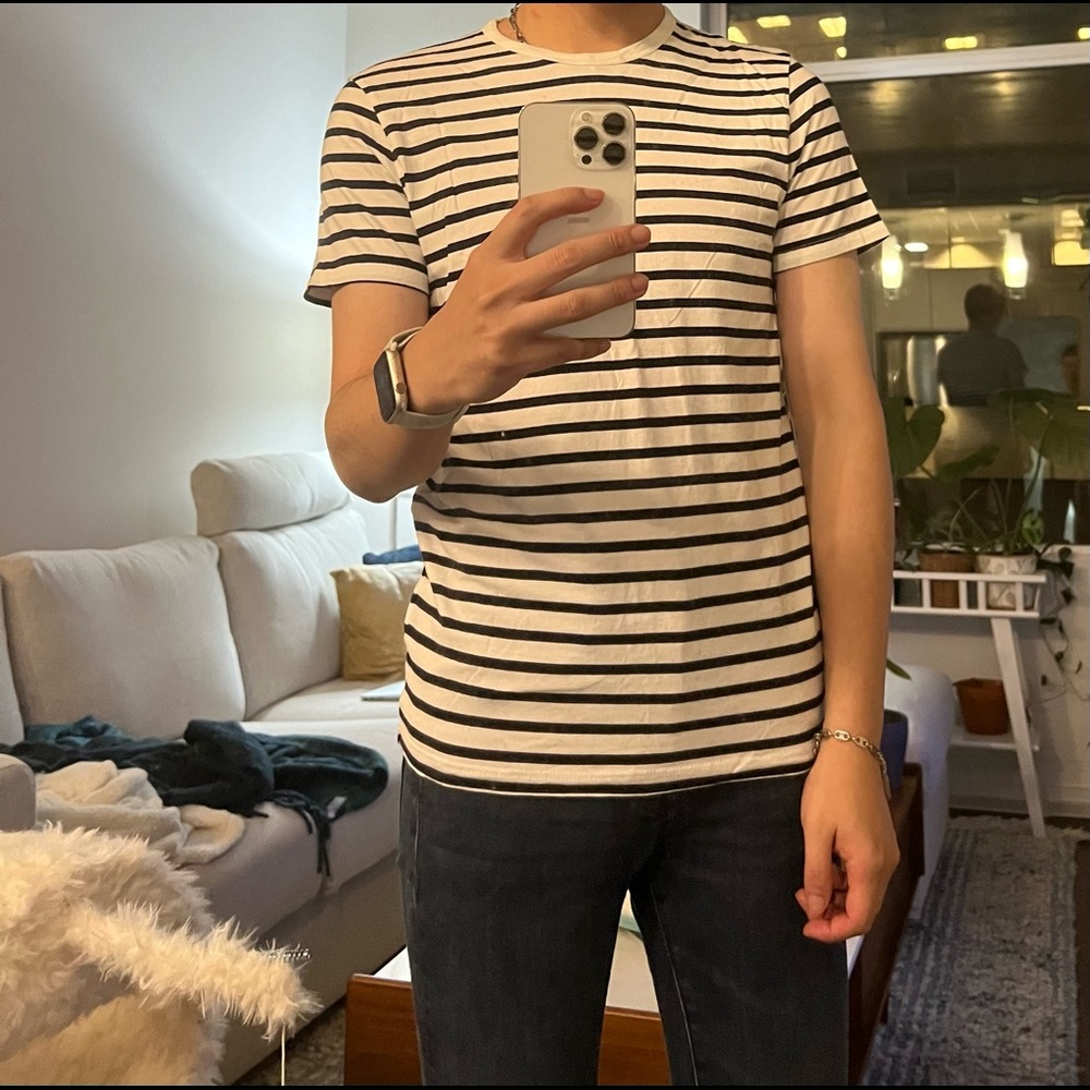 Topman navy striped t-shirt xs